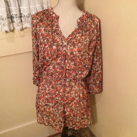 Mossimo Supply Co. Tops - Mossimo Supply Co Floral Sheer Multi Color Blouse
